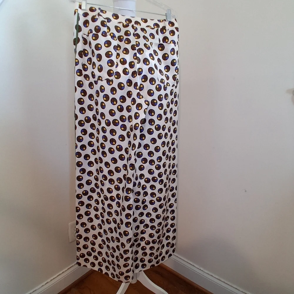 Tory Burch Reva Printed Silk Wide Leg Pants Size 6 NWT